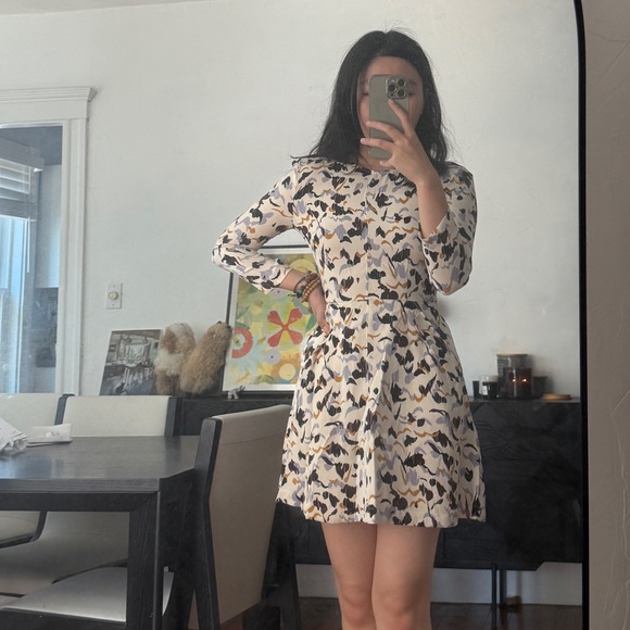 A.L.C. silk Multicolor Long Sleeve mini Dress - Picture 4 of 10